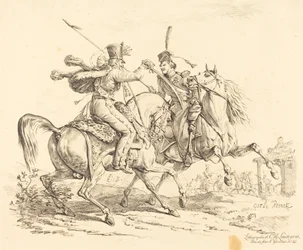 Husar schlägt einen Kosaken
