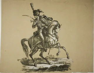 Königliche Garde, berittener Husar und Pferd, Nr. 6