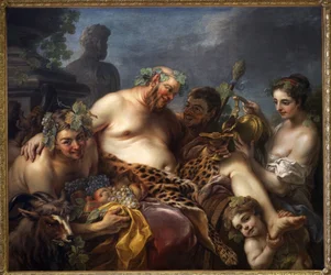 Der betrunkene Silen. Gemälde von Carle Van Loo (1705-1765), Öl auf Leinwand