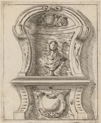 Architektonisches Motiv mit einer Büste