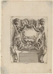 Architektonisches Motiv mit Landschaft