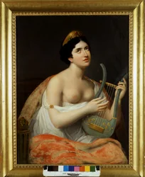 Porträt von Antonietta Fagnani Arese (1778-1847), Geliebte des italienischen Dichters Ugo Foscolo (1778-1827). Gemälde von Carlo Bruni 19. Jahrhundert