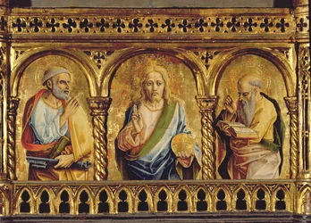 Christus mit Heiligen Petrus und Paulus (Detail)