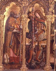 St. Nikolaus und St. Michael, Detail aus dem San Martino Polyptychon