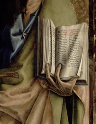 Heiliger Paulus, Detail des Buches der Briefe