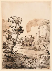 Zeichnung, Eine pastorale Landschaft, 1760–1780