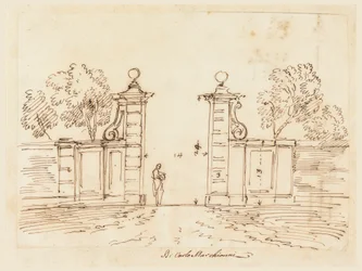 Entwurf für ein Tor einer Villa, 1750–55