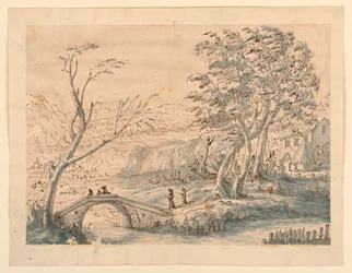 Landschaft mit Brücke, 1770–1786