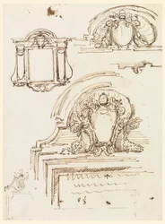 Zeichnung, Skizzen für Rahmen, für die Sakristei von St. Peter, 1740–58
