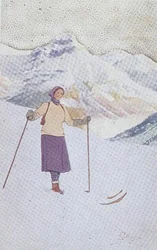 Skifahrer auf den Pisten von Engelberg, Schweiz