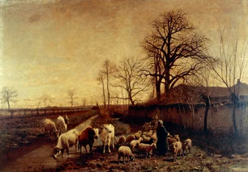 Tiere werden zum Wasser getrieben, von Carlo Pittara