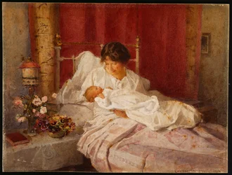 Eine Mutter mit ihrem Baby