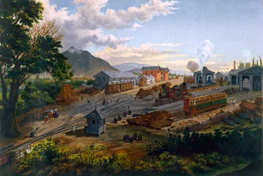 Bahnhof in Orizaba, 1878