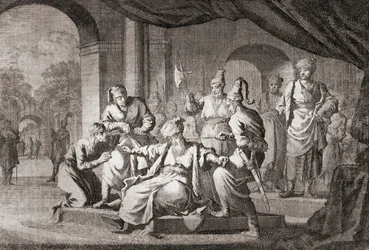 Adliger mit einer Seidenschnur erdrosselt. Osmanisches Reich