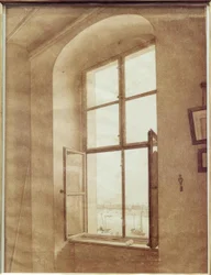 Blick aus dem Atelier des Künstlers (linkes Fenster)