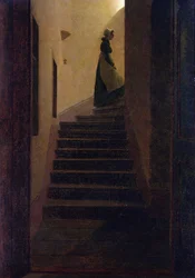 Caroline auf der Treppe
