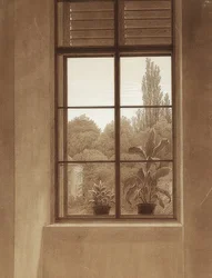 Fenster mit Ausblick in einen Park