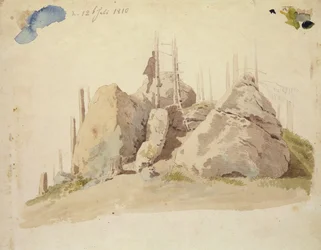 Felsen und Baum: unvollendete Studie, 12. Juli 1810