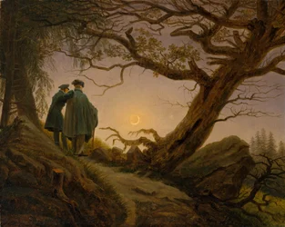 Zwei Männer in Betrachtung des Mondes, ca. 1825-30