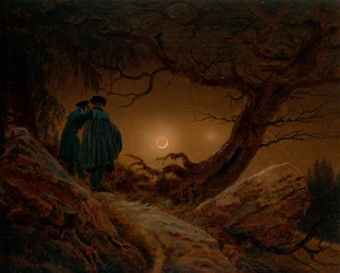 Zwei Männer in Betrachtung des Mondes, ca. 1820