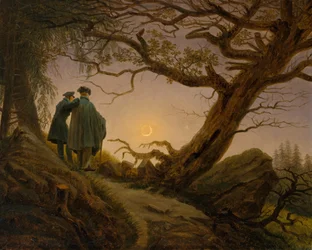 Zwei Männer in Betrachtung des Mondes, ca. 1825-30