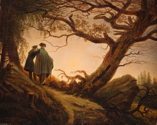 Zwei Männer in Betrachtung des Mondes, ca. 1830