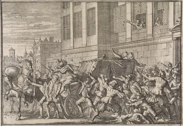 Angriff in Madrid auf die Kutsche des Grafen von Olivares, Gaspard de Guzmán, 1643