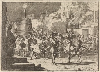 Freude in Paris aufgrund der falschen Nachricht vom Tod Wilhelms III. bei der Schlacht am Boyne, 1690