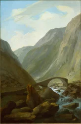 Alpental mit Steinbrücke