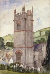 Kirchturm, Marldon, 1924