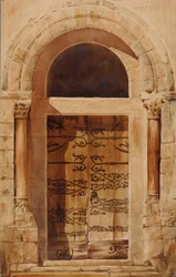 Portal der Kirche von Nervy St. Sepulchre (Faksimile einer Zeichnung von E. Viollet Le Duc)