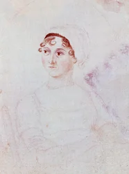 Porträt von Jane Austen, ca. 1810 (Bleistift & Aquarell auf Papier)