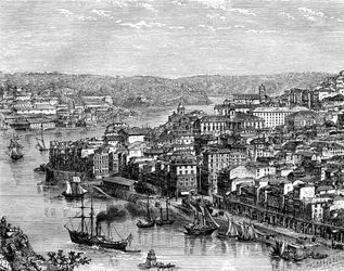 Der Hafen von Lissabon, Portugal, 19. Jahrhundert