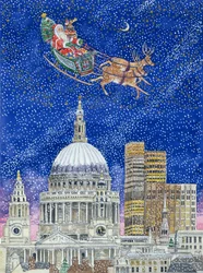 Weihnachtsmann fliegt über London