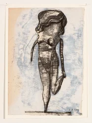 Puppe auf einem Bein