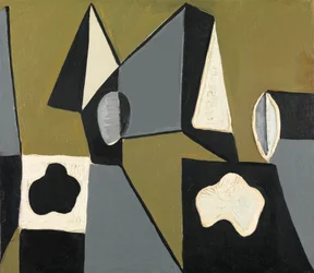 Komposition in Oliv und Grau, ca. 1953