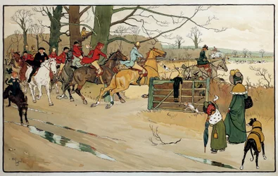 Gravur von Cecil Aldin, England. Sammlung Teil