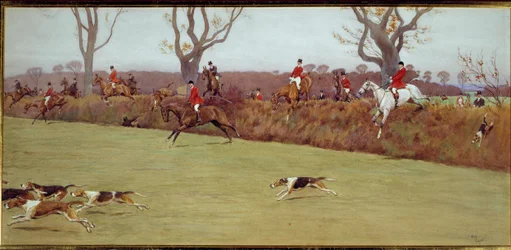 Jagdszene, die Blackmoor-Meute. Cecil Aldin (1870-1935), 19. Jahrhundert, Privatsammlung