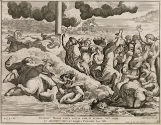 Die Israeliten überqueren das Rote Meer nach einem Fresko von Raffael