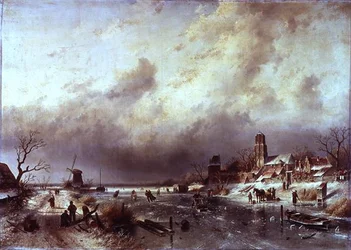 Gefrorene Flussszene