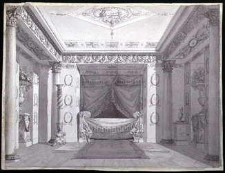Entwurf für ein Empire-Schlafzimmer, ca. 1810