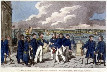 Greenwich, Newcomes Abschied von der Marine, Tafel aus 
