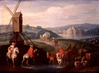 Landschaft mit Windmühle