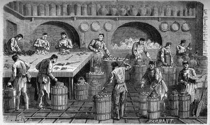 Der Eiskeller der Küchen des Palais des Tuileries, 1864. Gravur von F. Lix und Barbant nach einer Zeichnung von Moullin