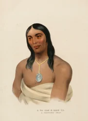 A-NA-CAM-E-GISH-CA. Ein CHIPPEWA-HÄUPTLING, aus Geschichte der Indianerstämme Nordamerikas