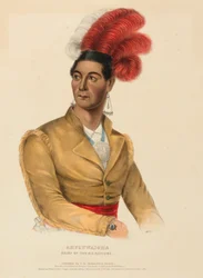 AHYOUWAIGHS. HÄUPTLING DER SECHS NATIONEN, aus Geschichte der Indianerstämme Nordamerikas