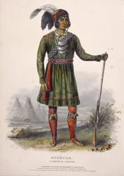 ASSEOLA, EIN SEMINOLE-FÜHRER, aus Geschichte der Indianerstämme Nordamerikas