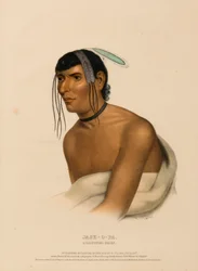 JACK-O-PA. EIN CHIPPEWA-HÄUPTLING, aus der Geschichte der Indianerstämme Nordamerikas