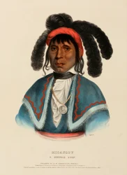 MICANOPY. EIN SEMINOLE-HÄUPTLING., aus Geschichte der Indianerstämme Nordamerikas