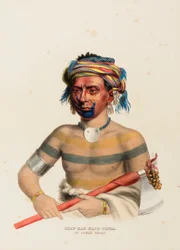 SHAU-HAU-NAPO-TINTA. Ein Ioway-Häuptling.